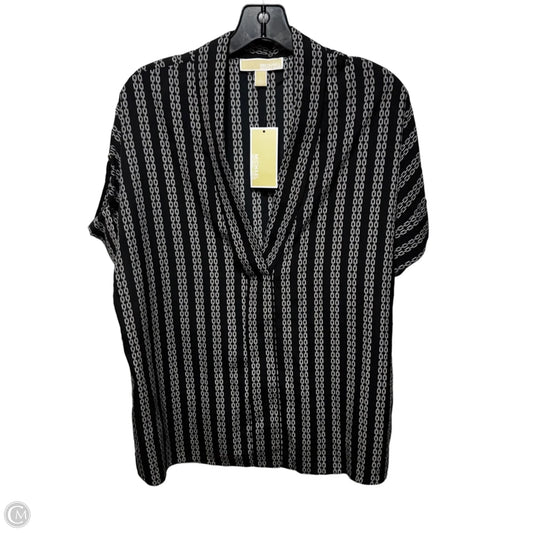 Top Short Sleeve By Michael By Michael Kors In Black & White, Size: L