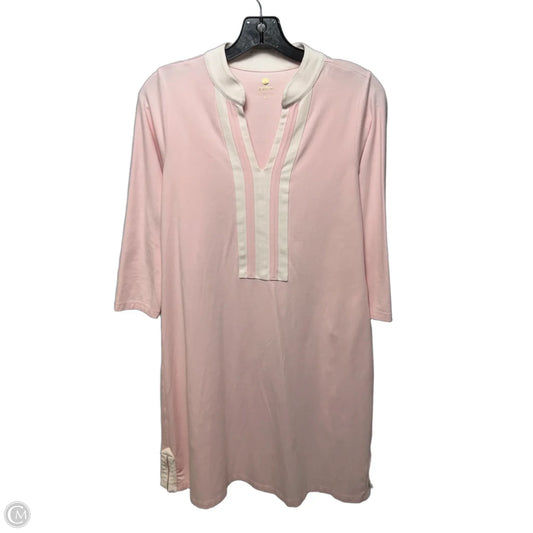 Dress Casual Short By Spartina In Pink & White, Size: M