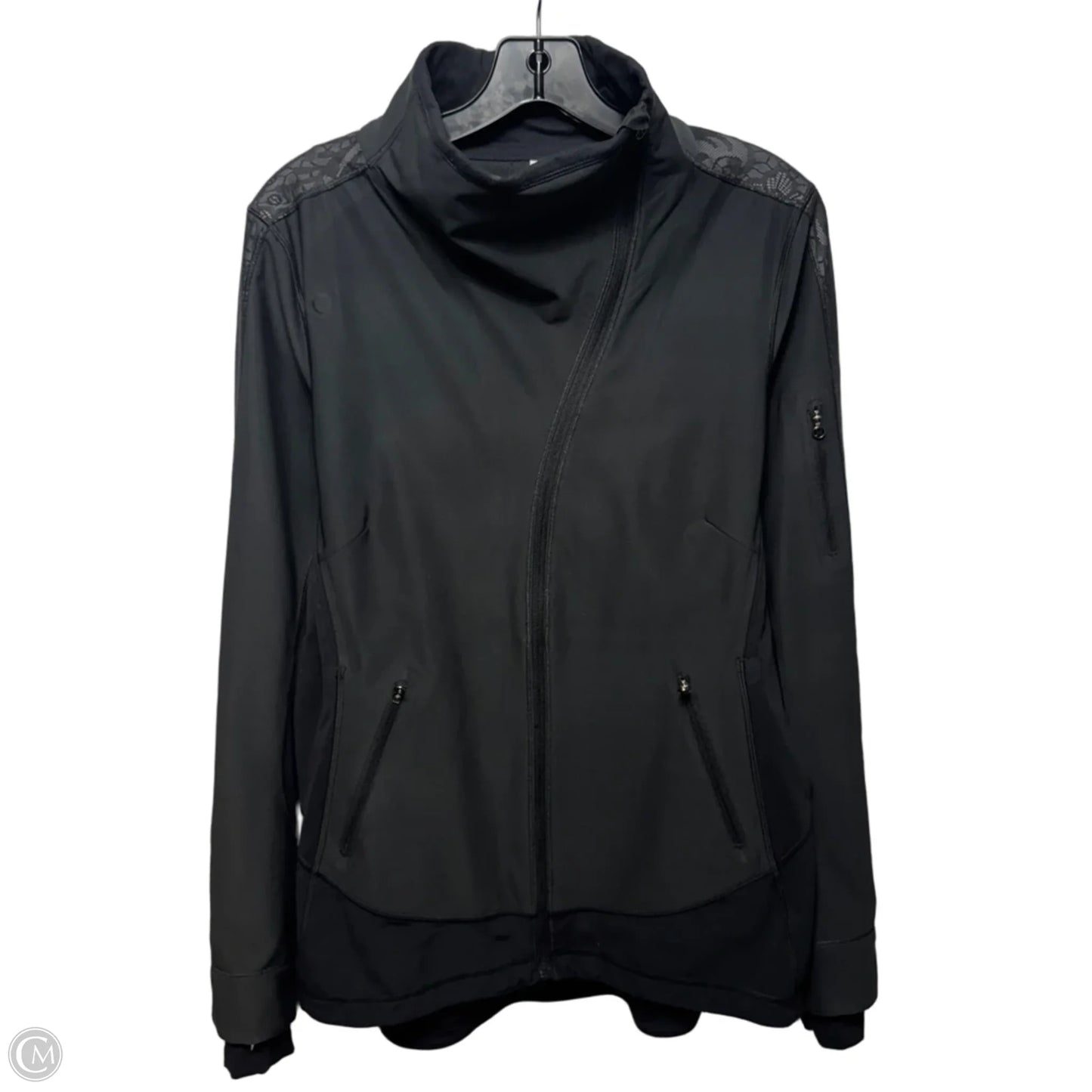 Lace Trim Athletic Jacket By Lululemon In Black, Size: 10