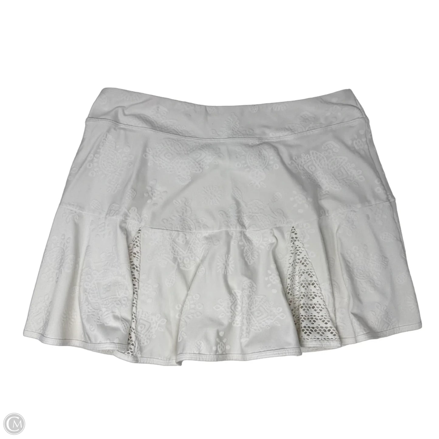 Coquina Tennis Skort Designer By Luxletic Lilly Pulitzer In Resort White Nylon Tennis Money Knit Jacquard, Size: M