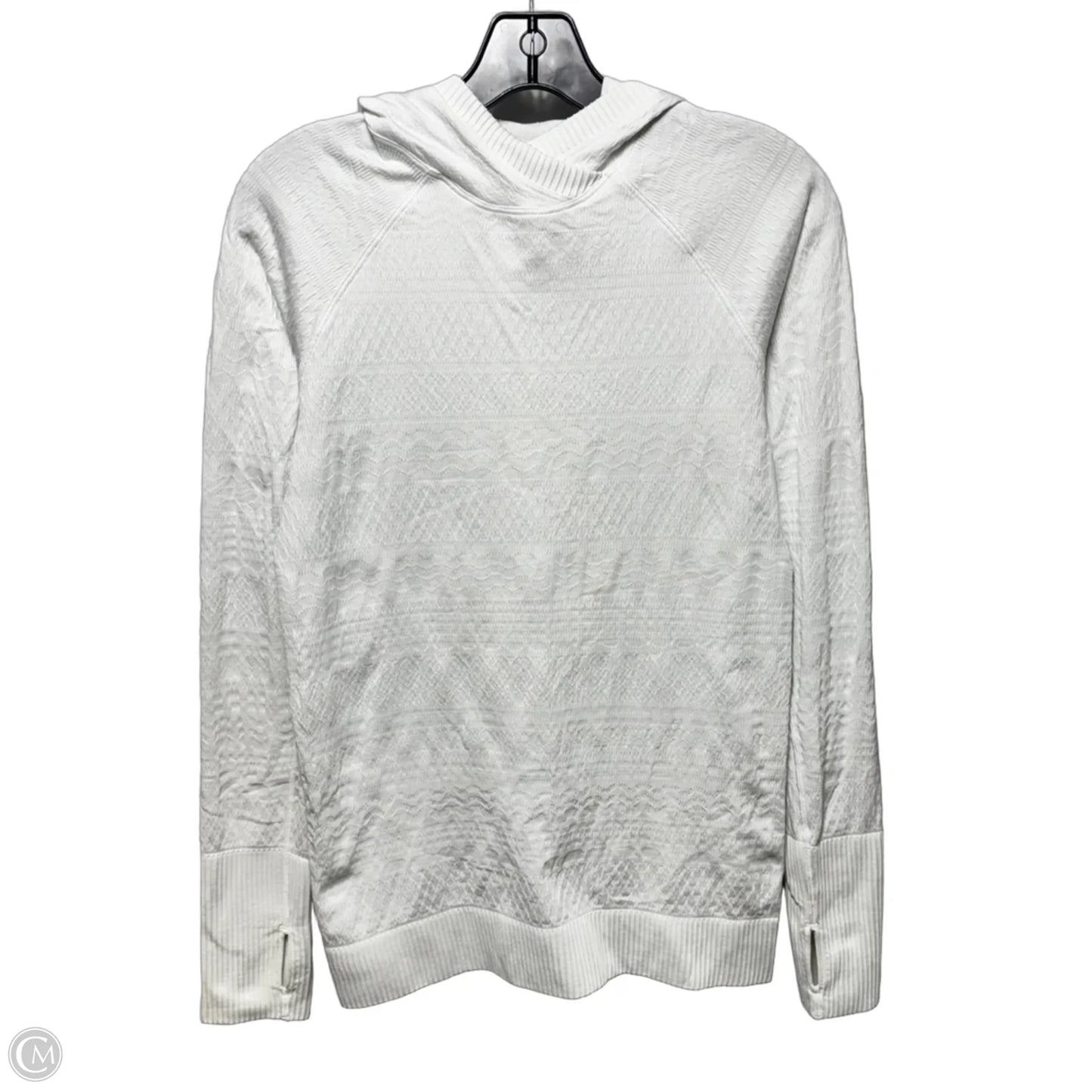 Textured Athletic Top Long Sleeve Hoodie By Lululemon In White, Size: 6