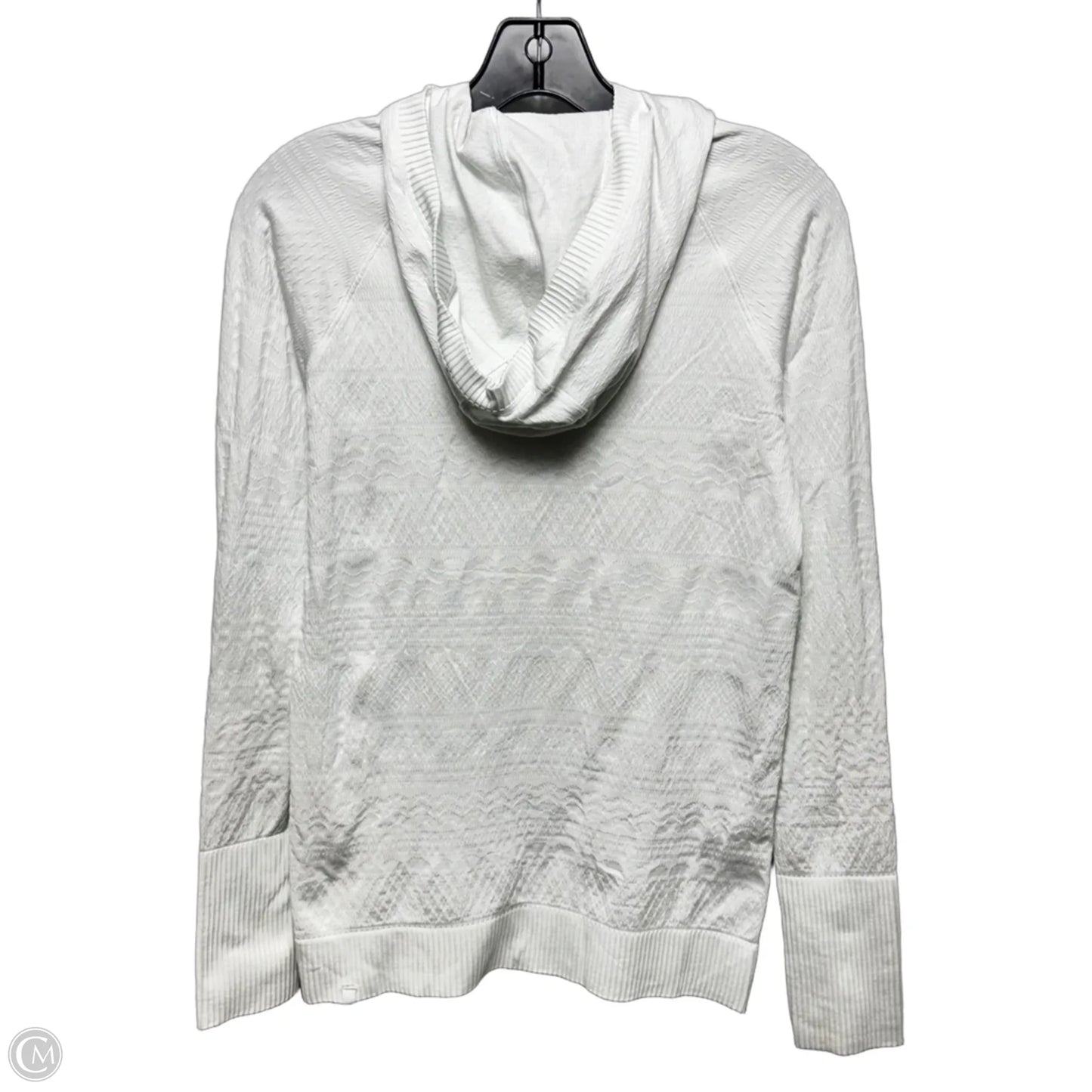 Textured Athletic Top Long Sleeve Hoodie By Lululemon In White, Size: 6