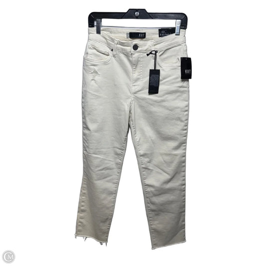 High Rise Reese Ankle Straight Jeans By Kut In Cream, Size: 4