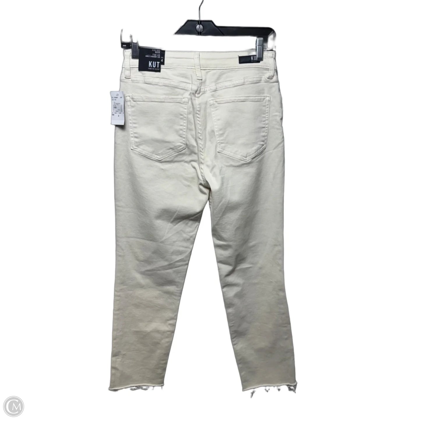 High Rise Reese Ankle Straight Jeans By Kut In Cream, Size: 4