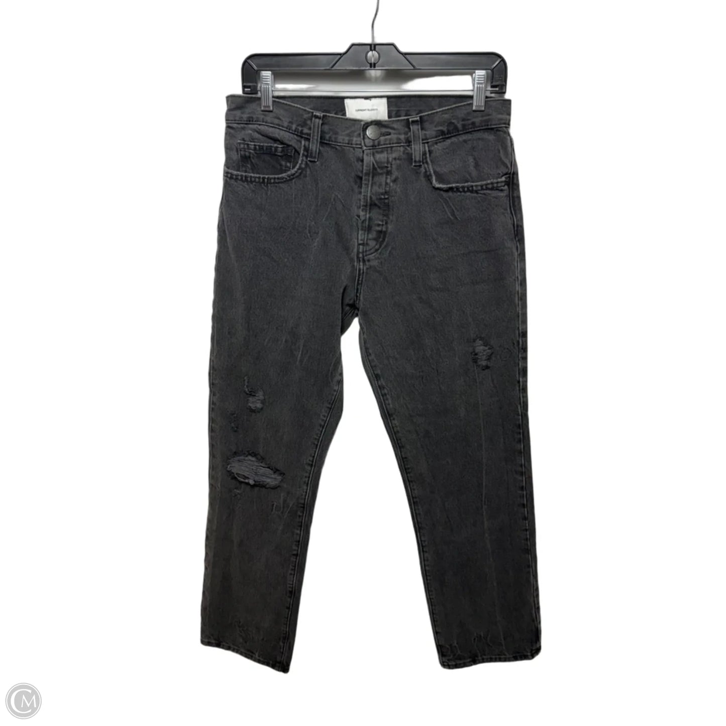 The Original Straight Jeans By Current/elliott In Valo Destroy Black Denim, Size: 6/28