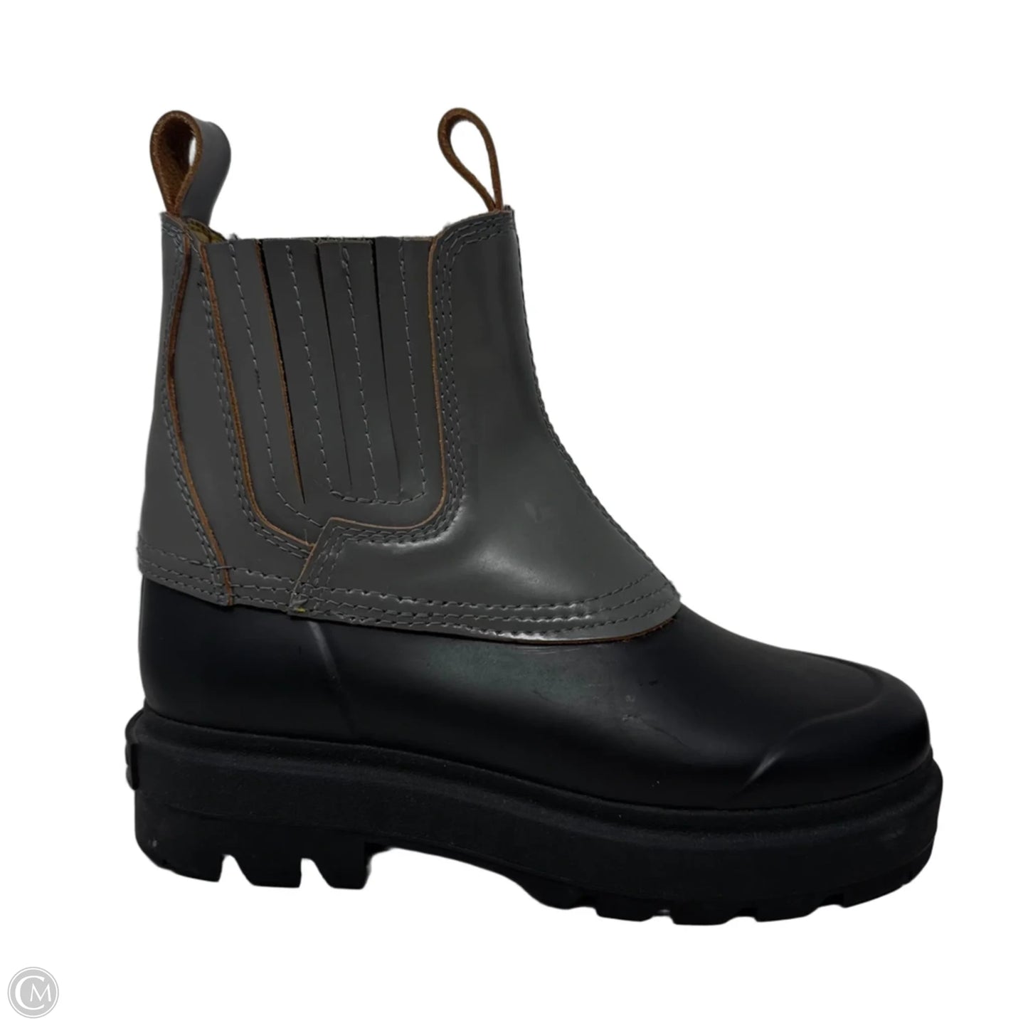 Rain Boots Luxury Designer By Alexander Wang In Black & Grey, Size: 6.5 (estimated)