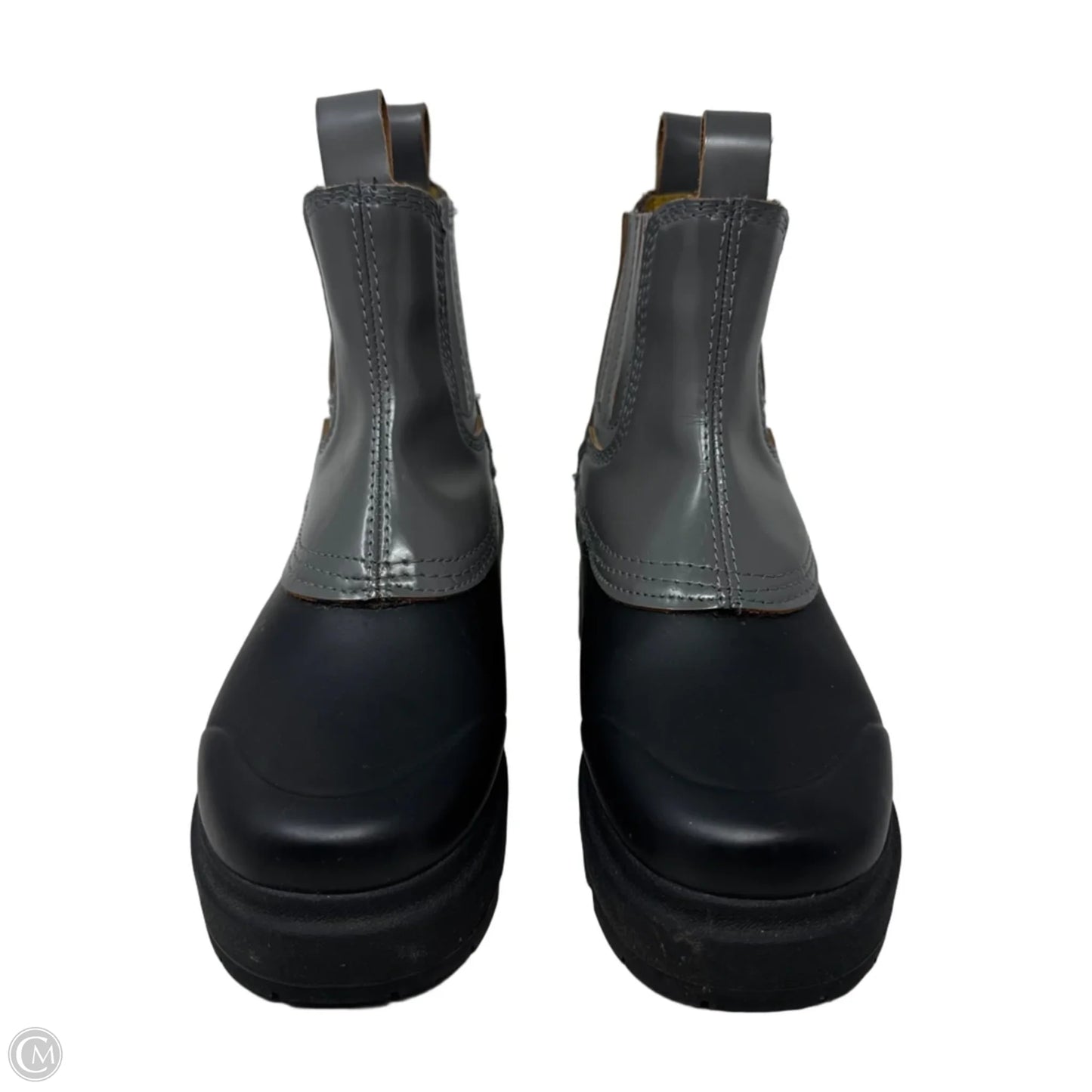 Rain Boots Luxury Designer By Alexander Wang In Black & Grey, Size: 6.5 (estimated)