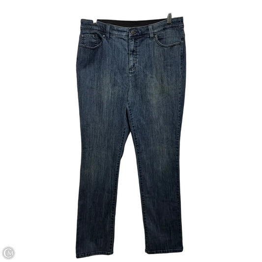 Slimming Jeans Straight By Chicos In Blue Denim, Size: 10