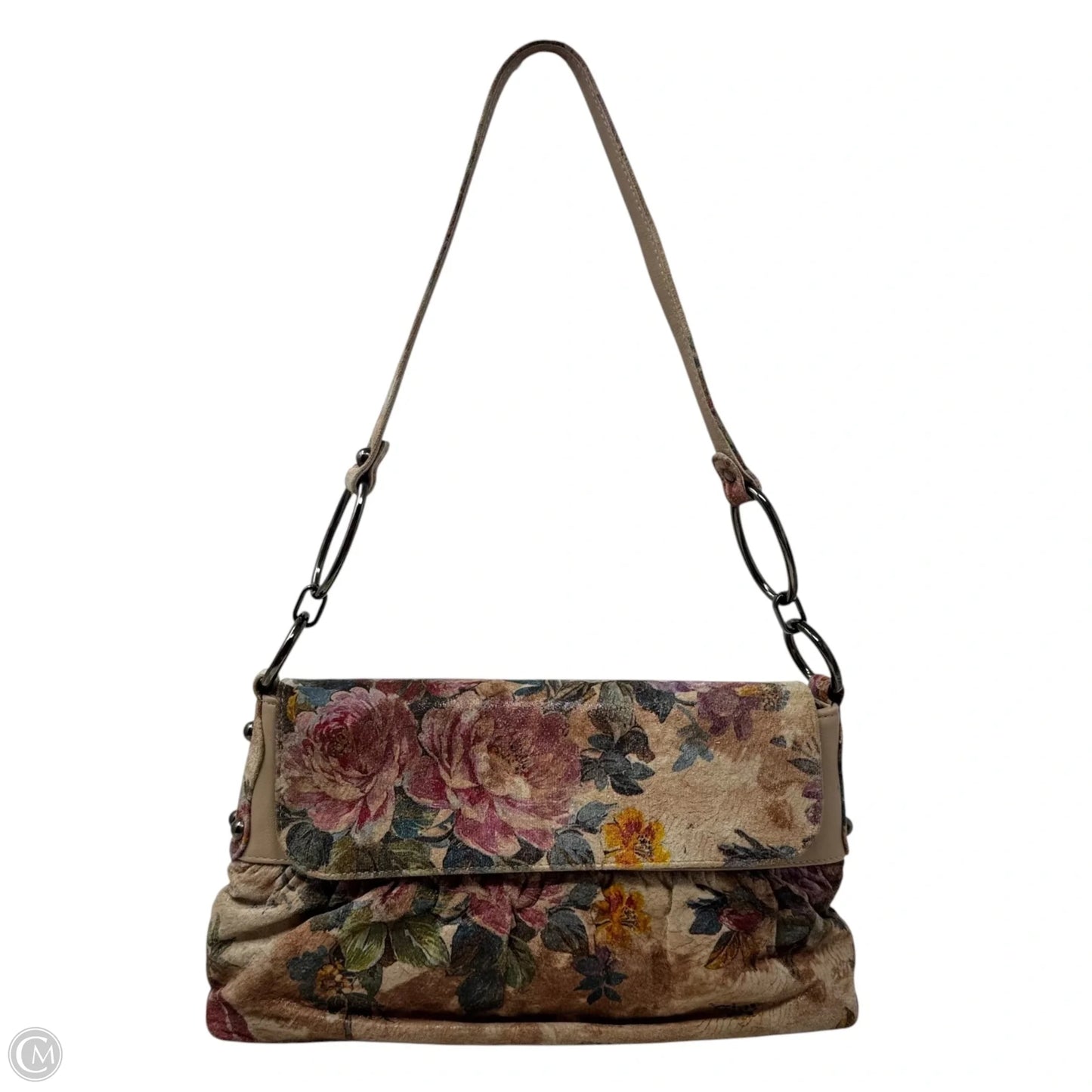 Vintage Metallic Suede Shoulder Handbag Designer By Stuart Weitzman, Size: Small