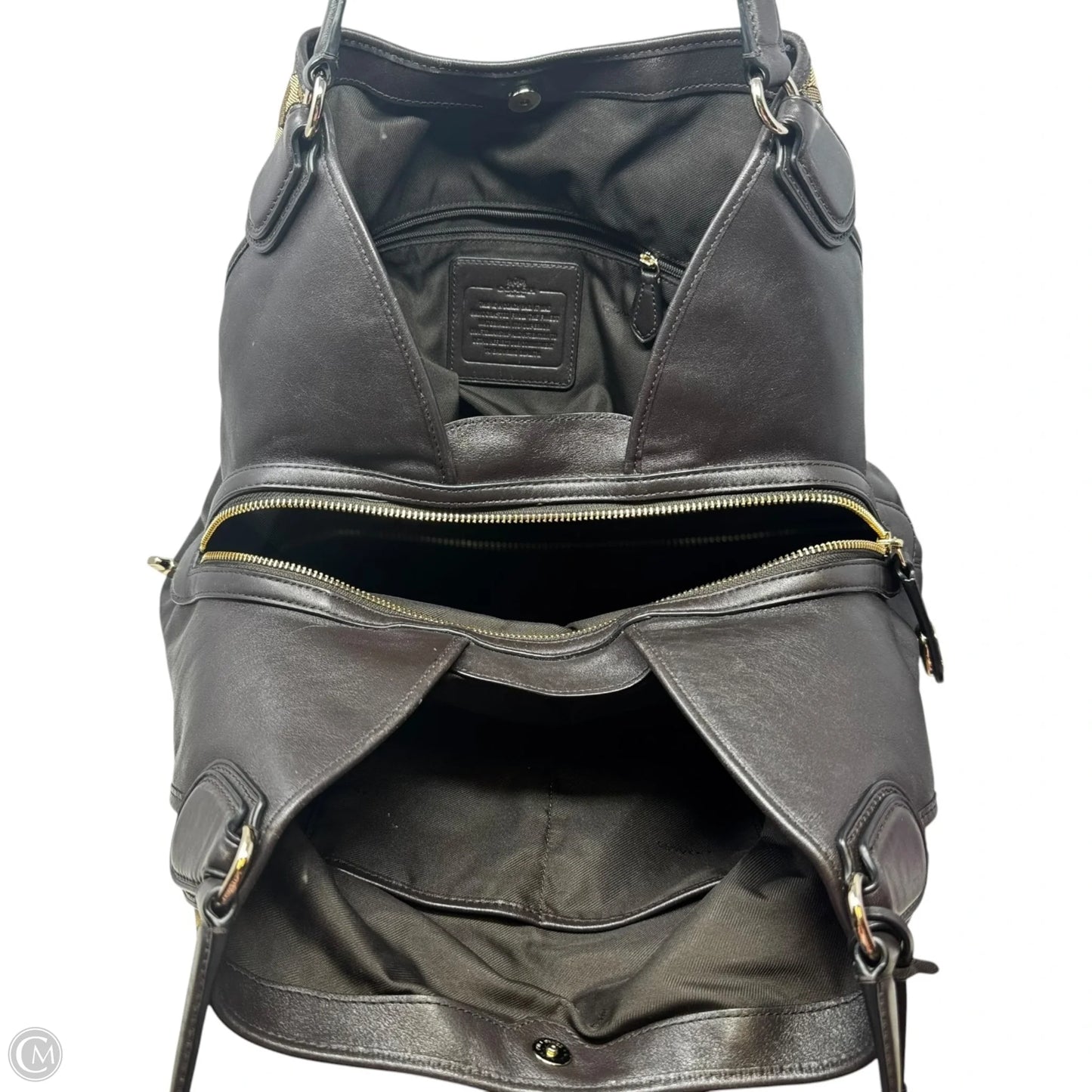 Edie Jacquard Shoulder Handbag Designer By Coach, Size: Medium