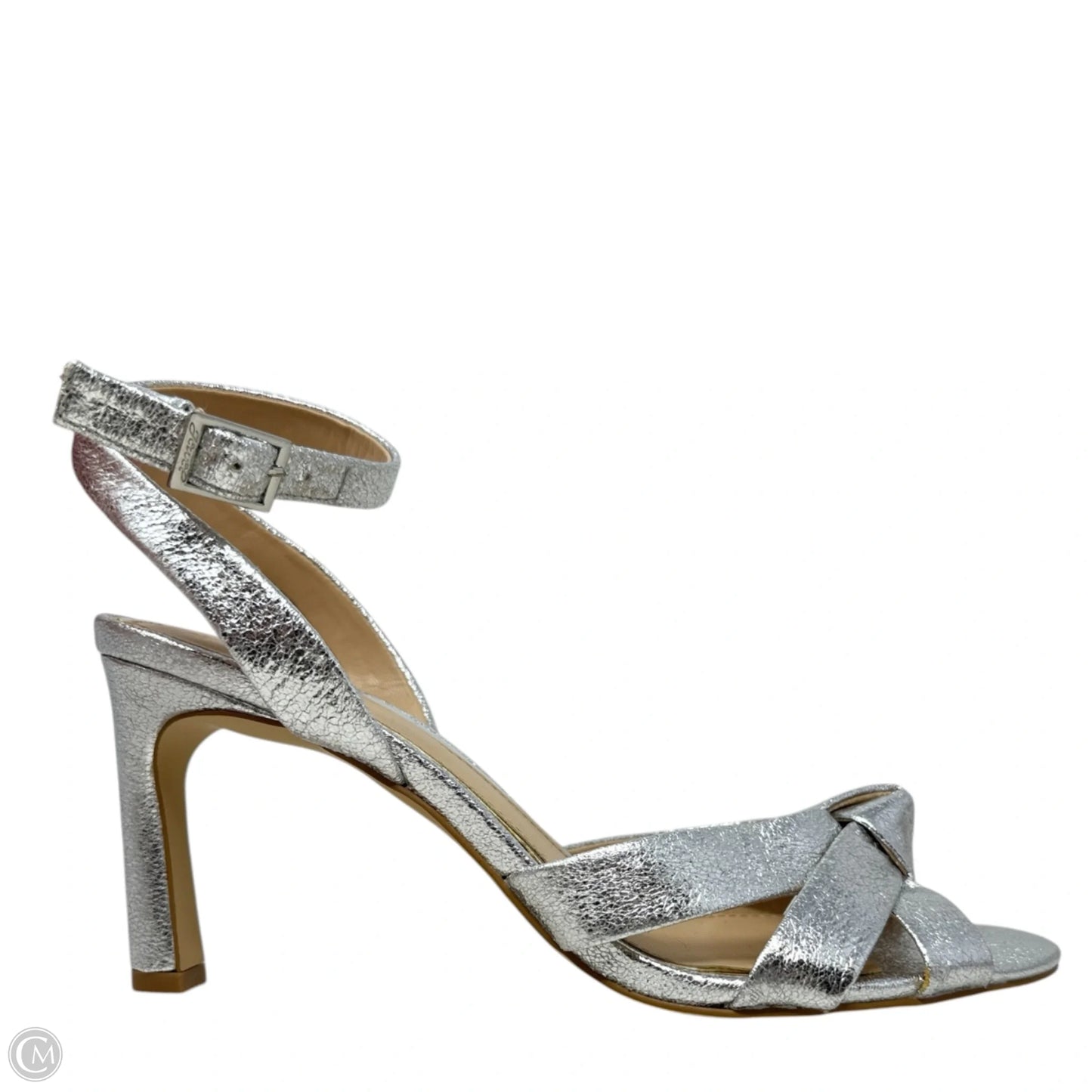 Rhonda Heeled Sandals By Jewel Badgley Mischka In Silver, Size: 8.5