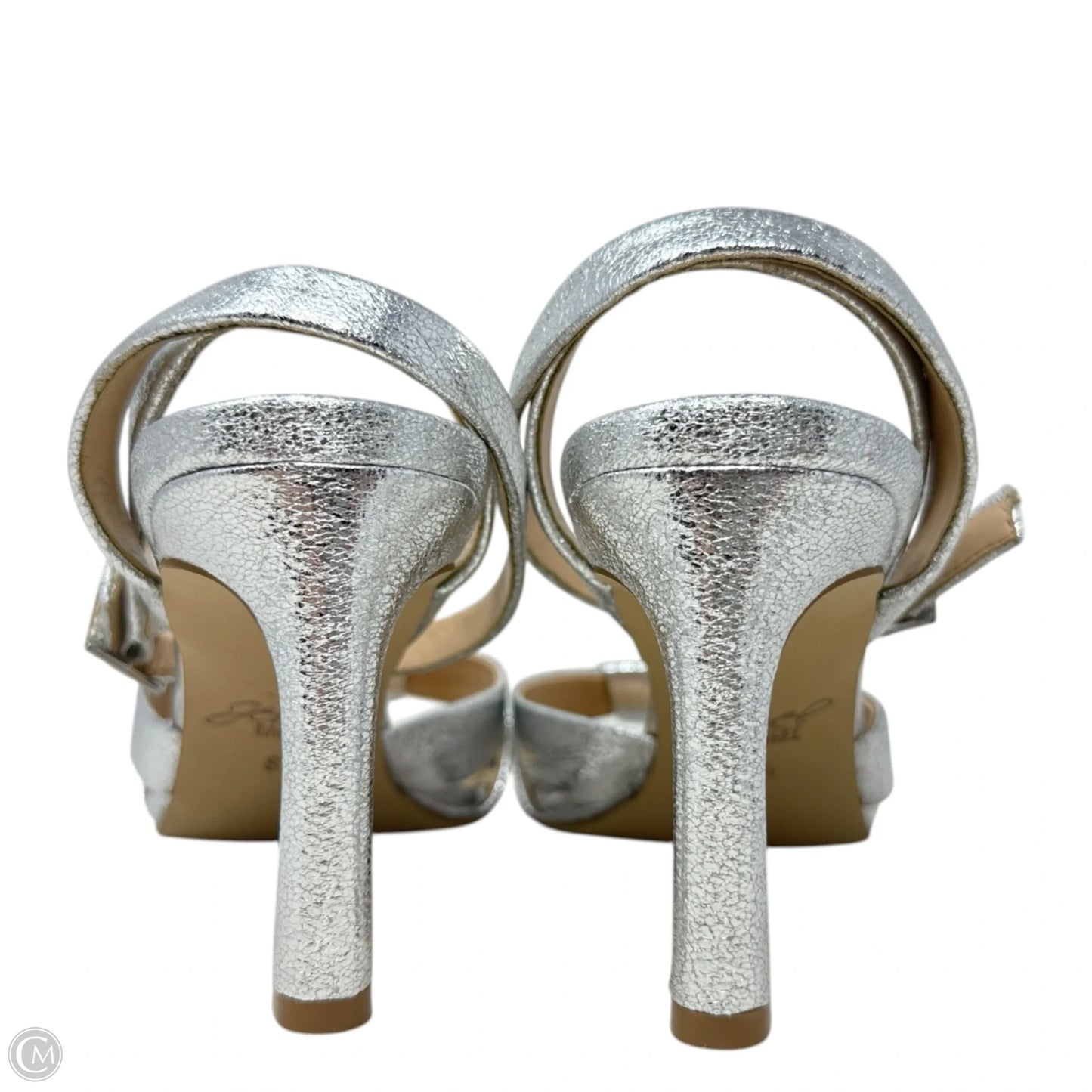 Rhonda Heeled Sandals By Jewel Badgley Mischka In Silver, Size: 8.5