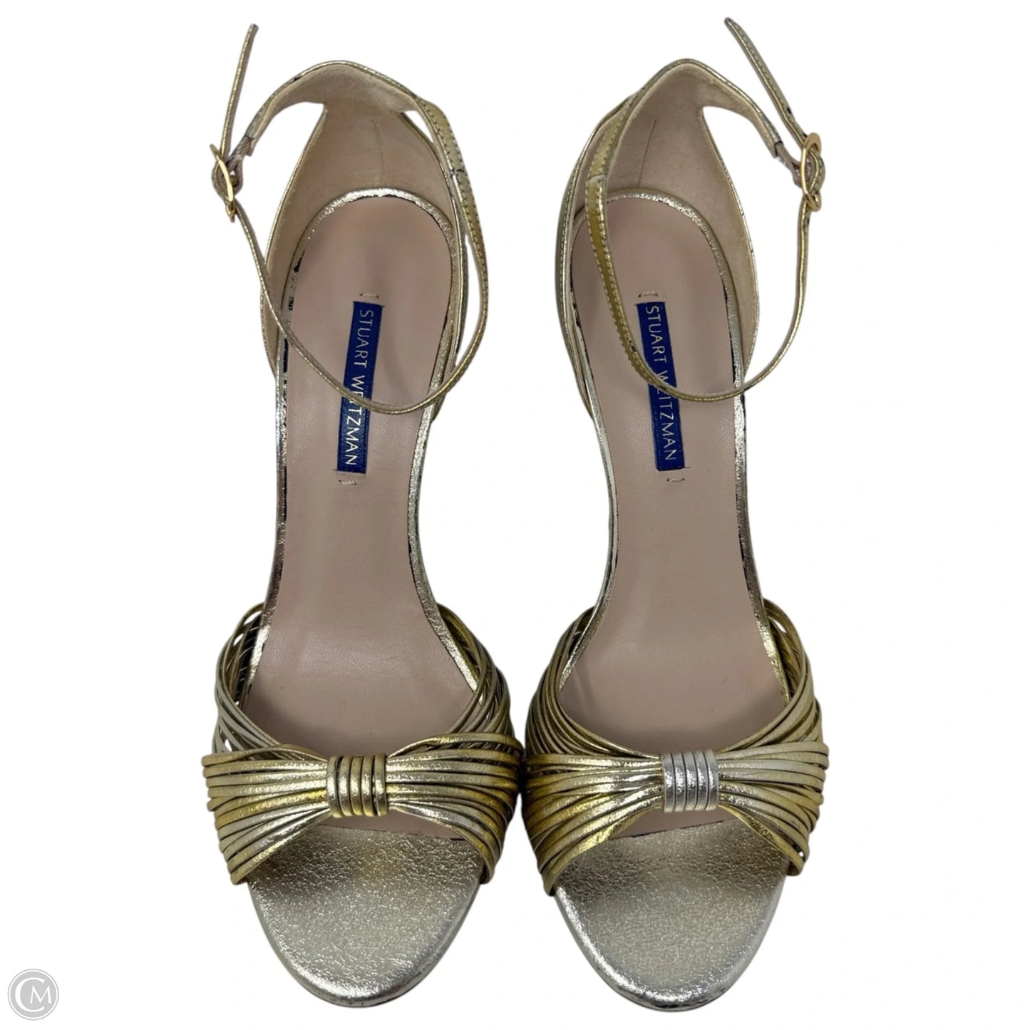 Paulette Sandals Designer By Stuart Weitzman In Gold, Size: 8.5