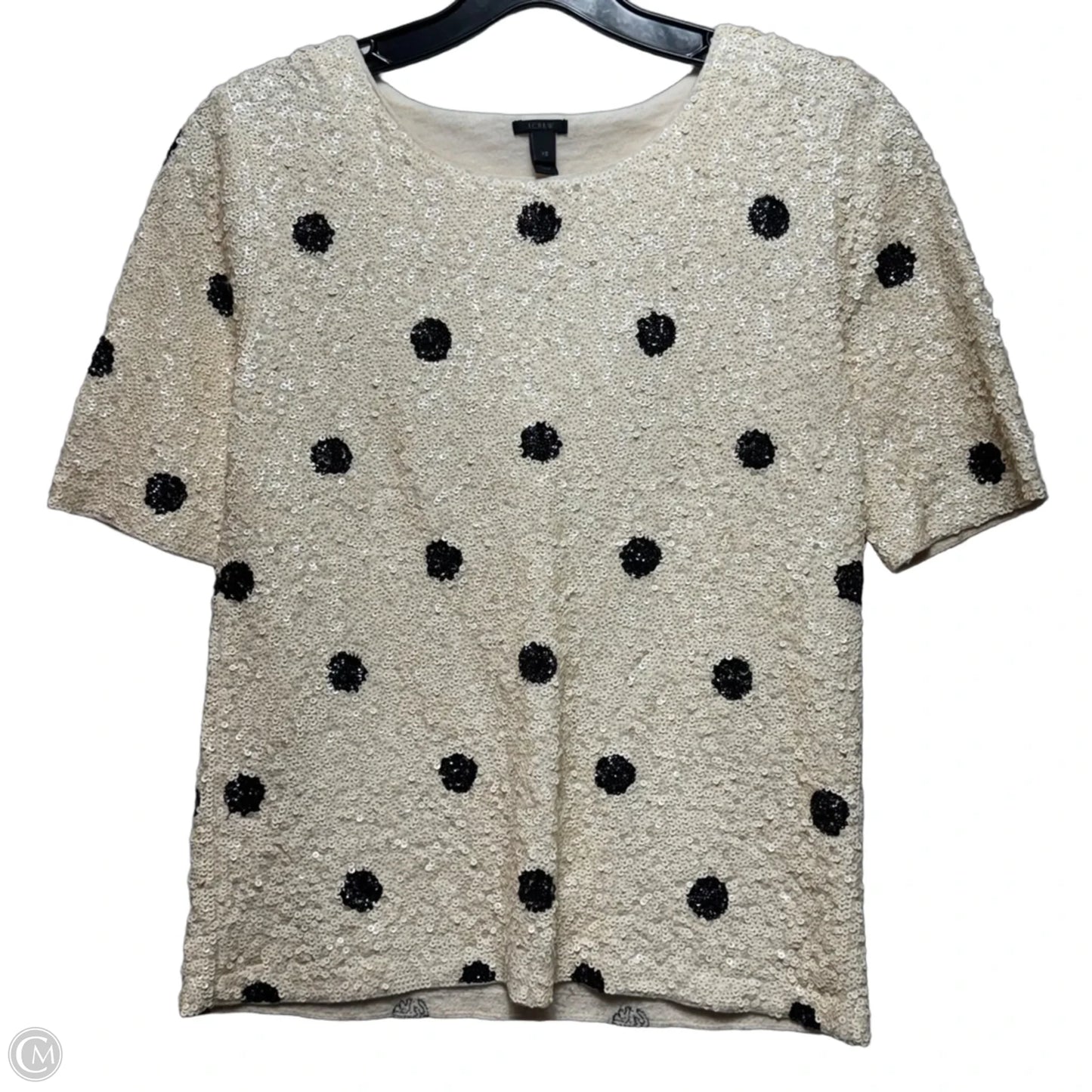 Top Short Sleeve By J. Crew In Polkadot Pattern, Size: Xs