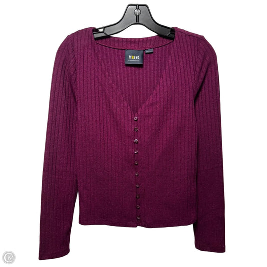 Metallic Rib Sweater By Maeve In Purple, Size: S