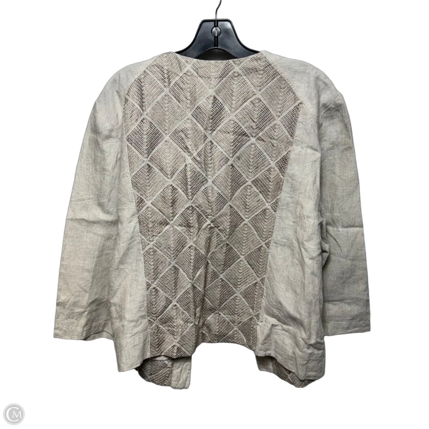 Astonishing Artisan Pattern Linen Jacket Other By Chicos In Beige, Size: XL