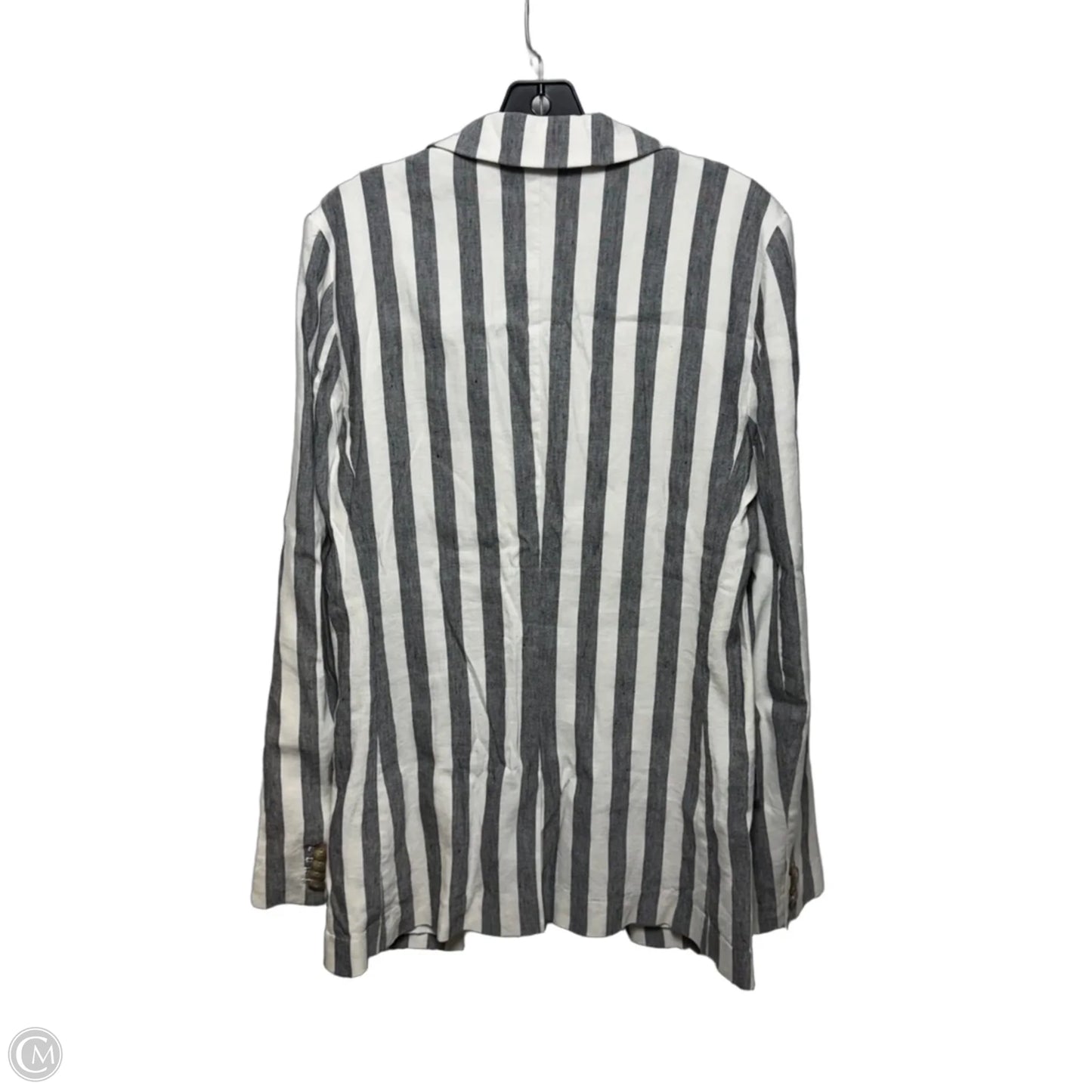 Linen Blend Blazer By Gap In Striped Pattern, Size: 8 Tall