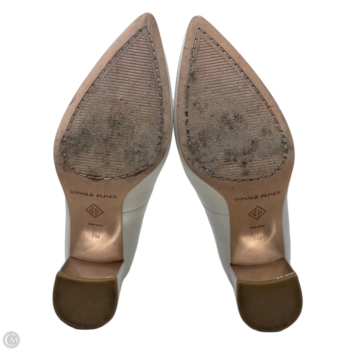 Suzette Nappa Leather Slip-On Pumps By Donald Pliner In White, Size: 7