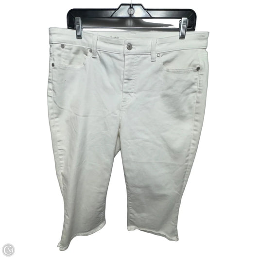 Pedal Pusher Curvy Jeans Cropped By Talbots In White Denim, Size: 12