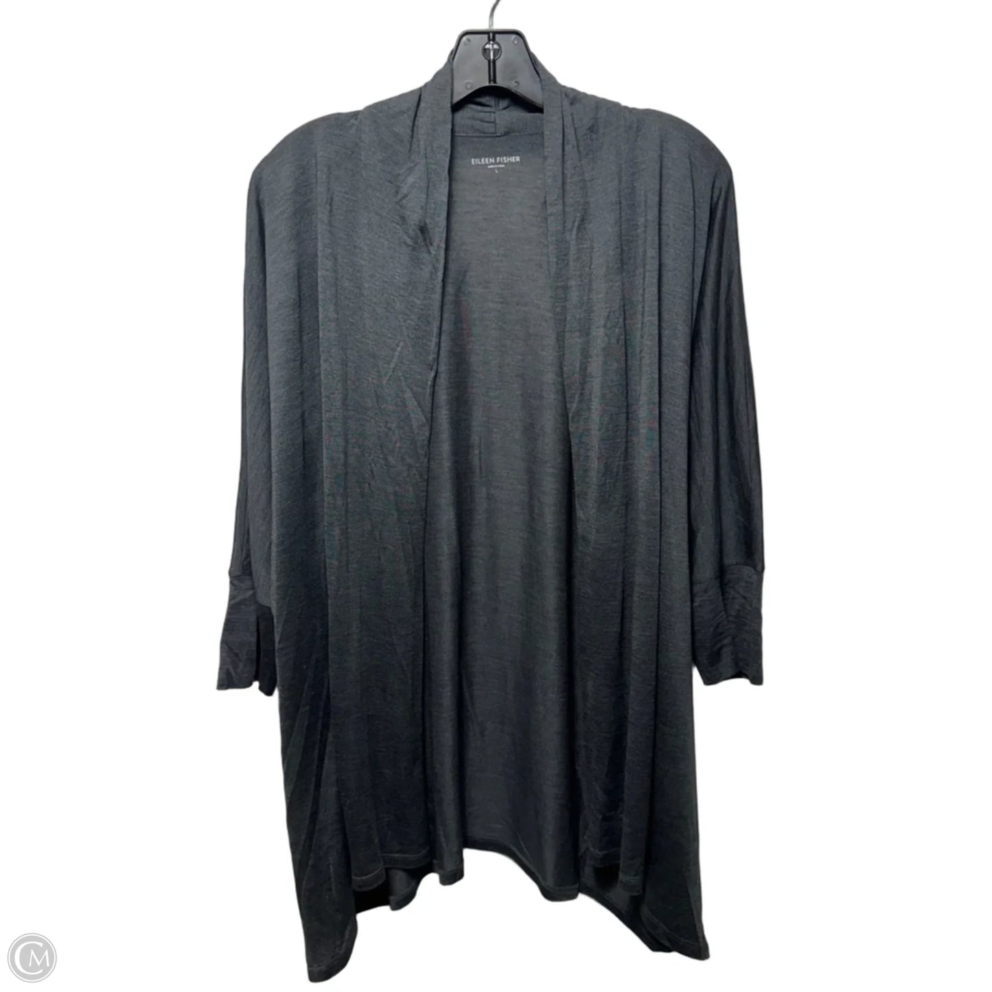 Silk & Cotton Cardigan By Eileen Fisher In Grey, Size: L