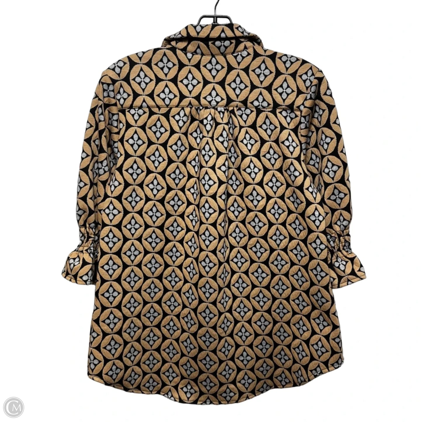 Top 3/4 Sleeve By Boho Chic In Geometric Pattern, Size: Xs
