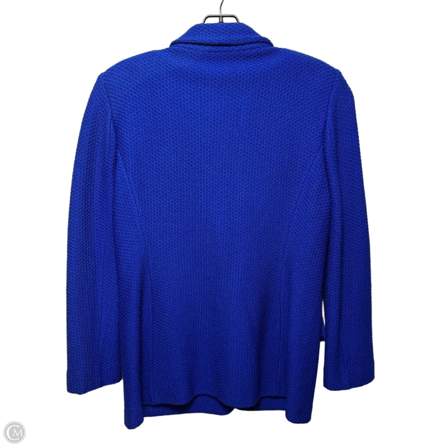 Wool Blend Textured Knit Blazer By St. John In Blue, Size: 4