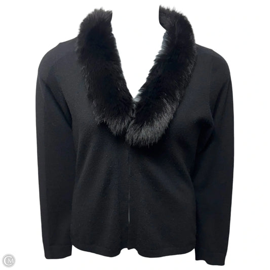 Sweater Cardigan Cashmere & Fox Designer By Lafayette 148 In Black, Size: M