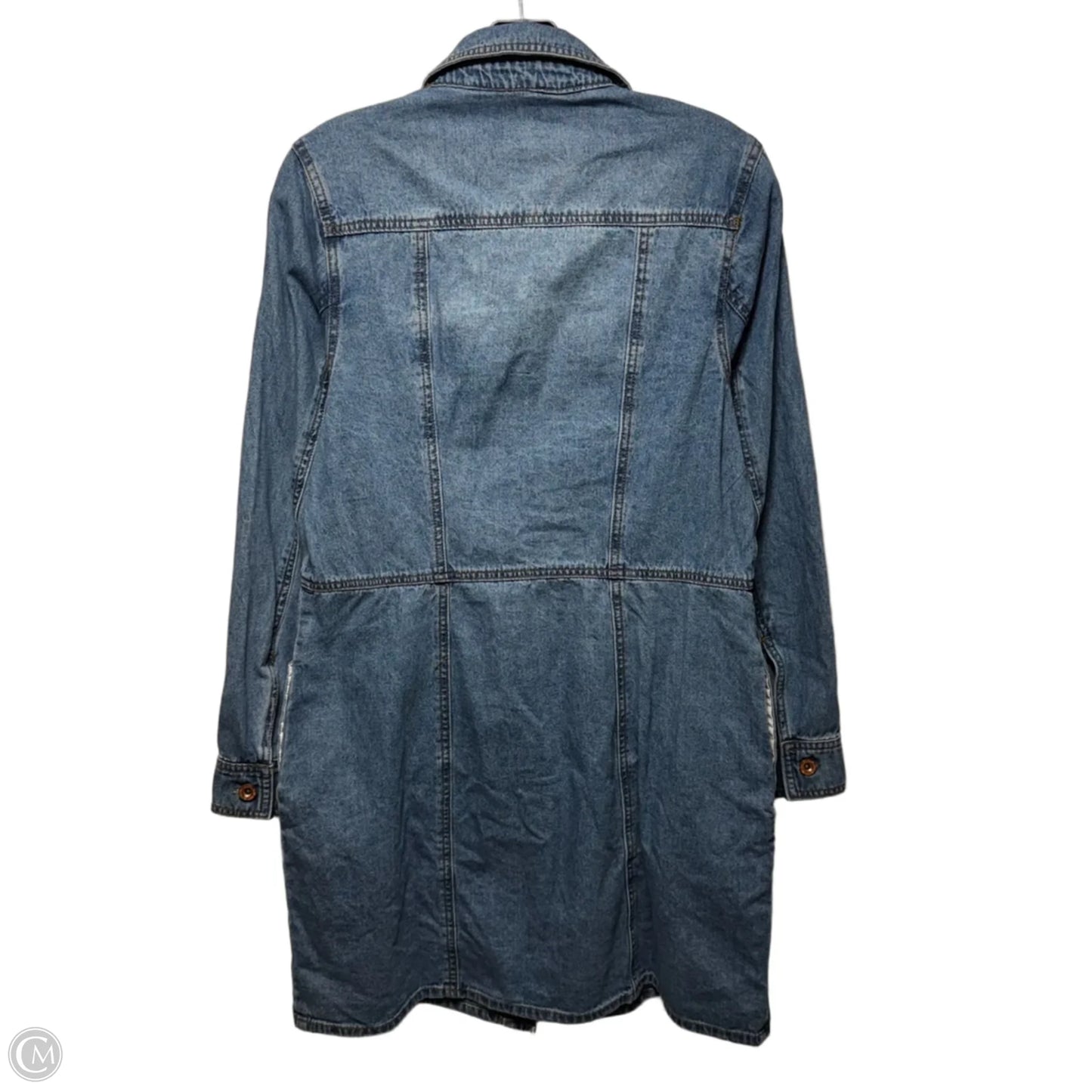 Denim Shirt Dress Designer By Frye In Blue Denim, Size: M