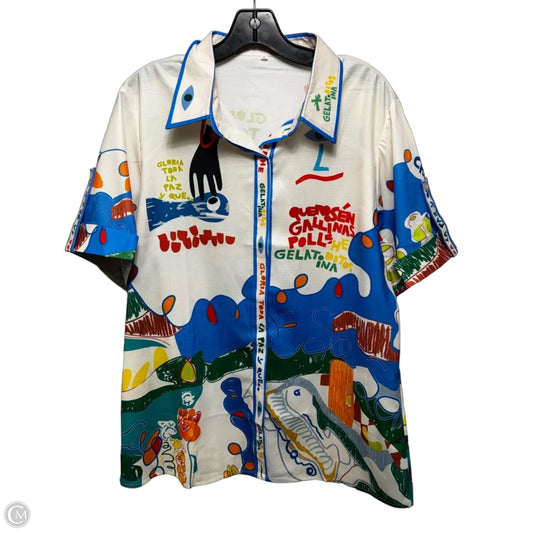 Top Short Sleeve By Shein In Multi-colored, Size: Xl