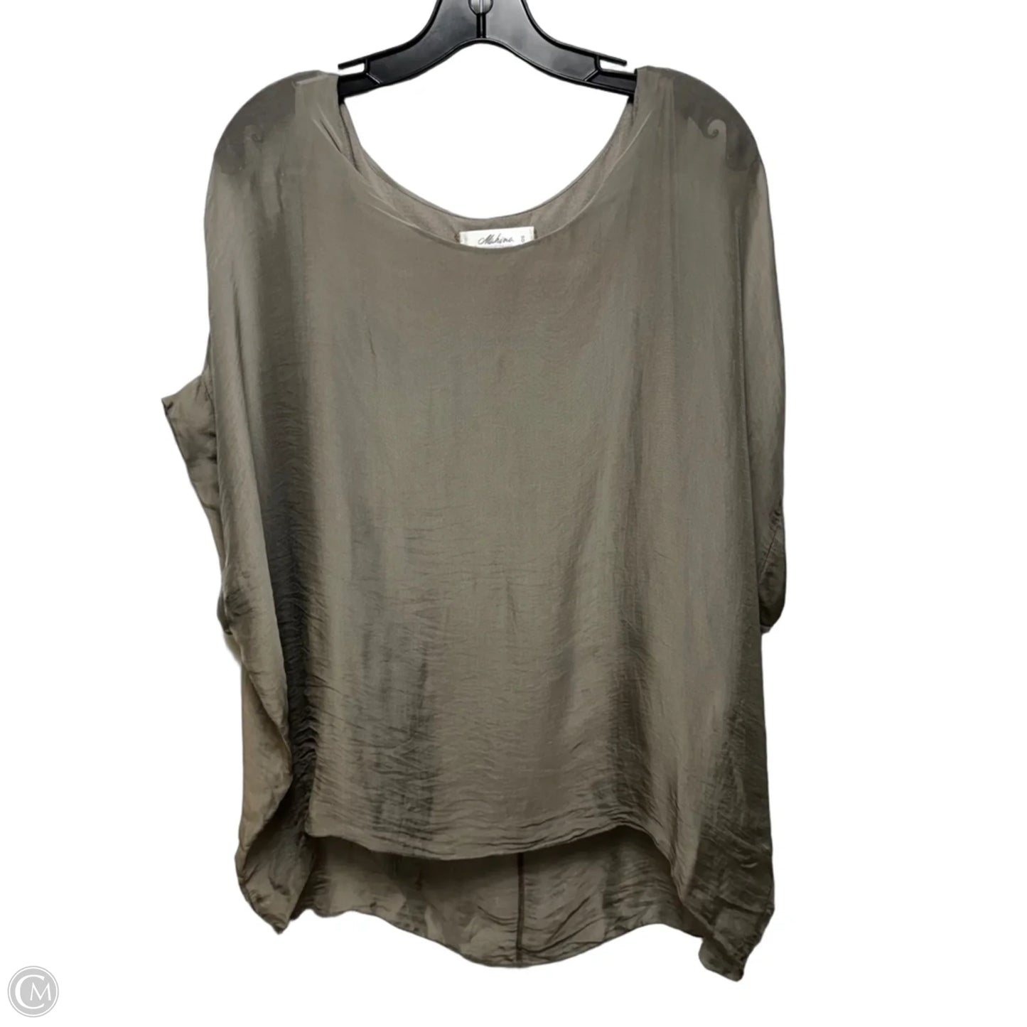 Silk Layered Top Short Sleeve By Mahina In Taupe, Size: Osfm