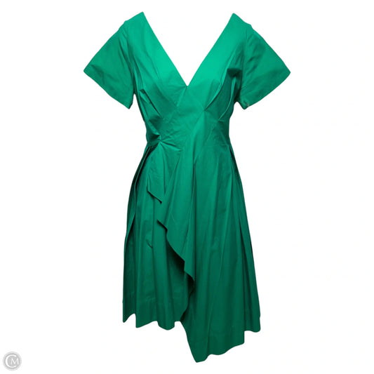 Seamed Poplin Origami Pleated Dress By Maeve In Green, Size: 4