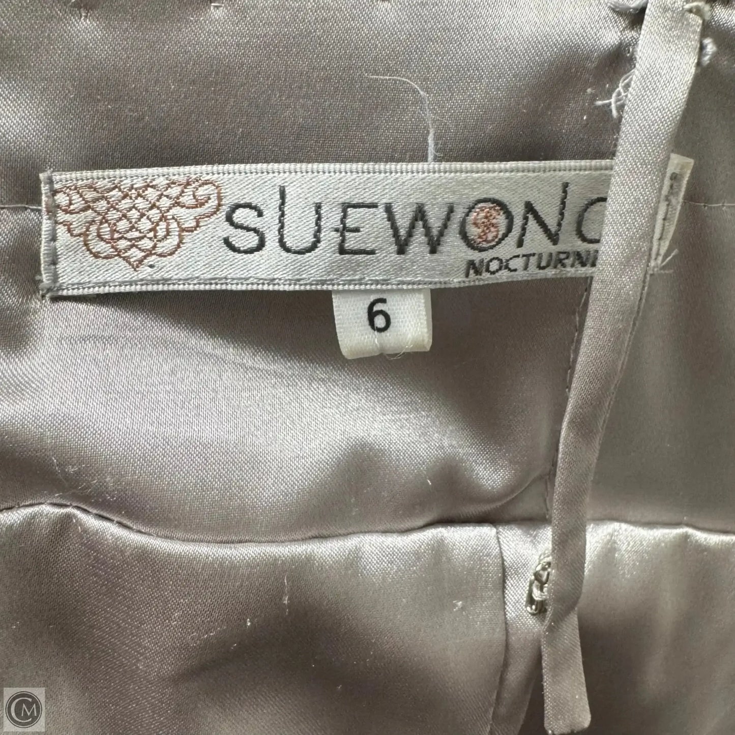 Beaded Ostrich Feather Cocktail Dress Party Short By Sue Wong Nocturne In Silver, Size: 6