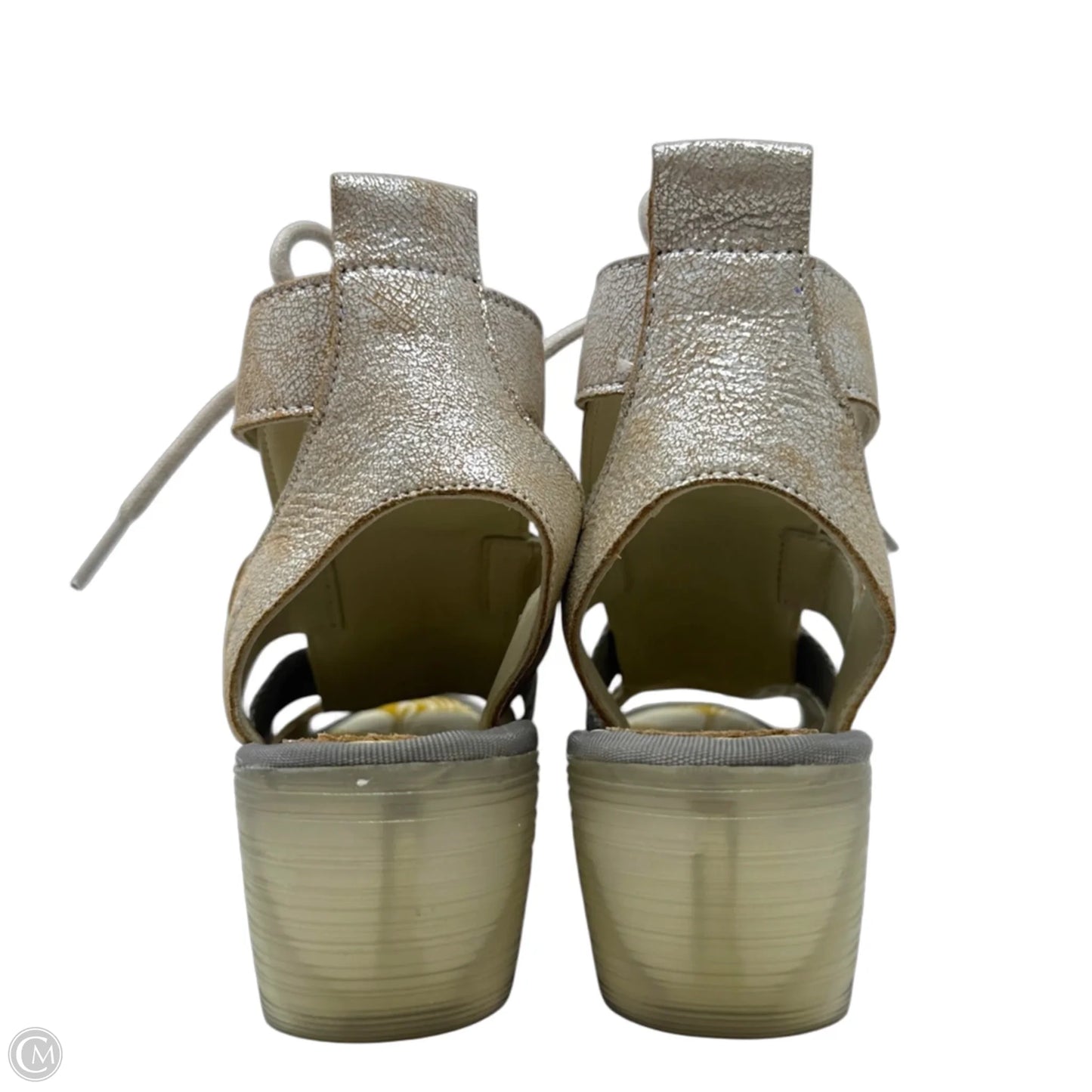 Yaca Lace Up Wedge Sandals By Fly London In Bronze, Size: 6