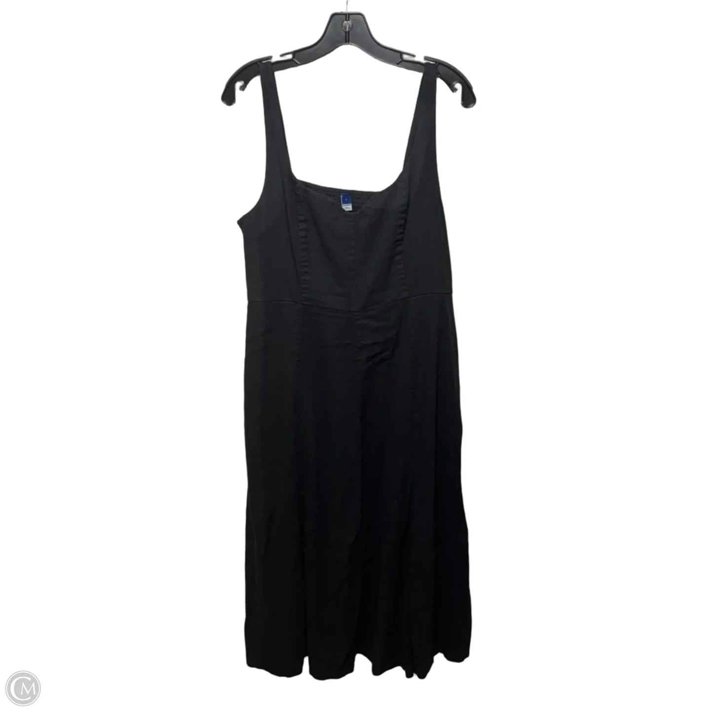 Linen Blend Dress Casual Midi By Old Navy In Black, Size: L