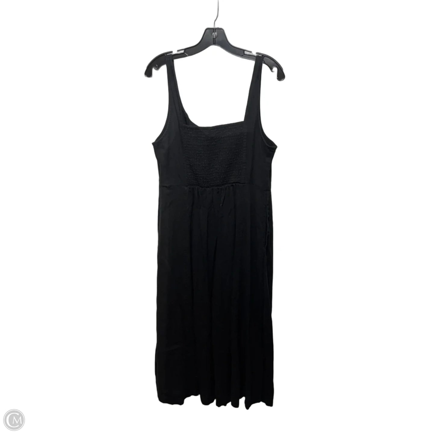 Linen Blend Dress Casual Midi By Old Navy In Black, Size: L