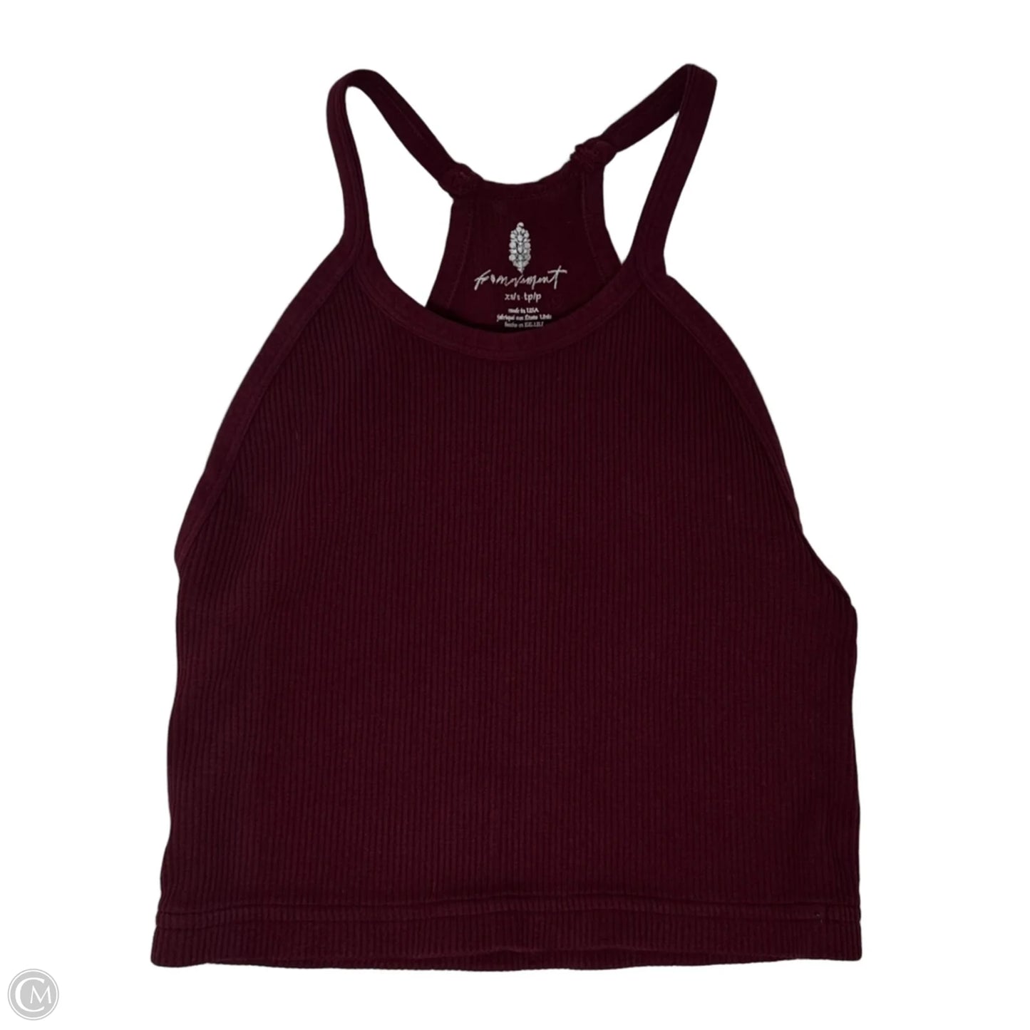 Ribbed Crop Athletic Tank Top By Free People In Red, Size: Xs