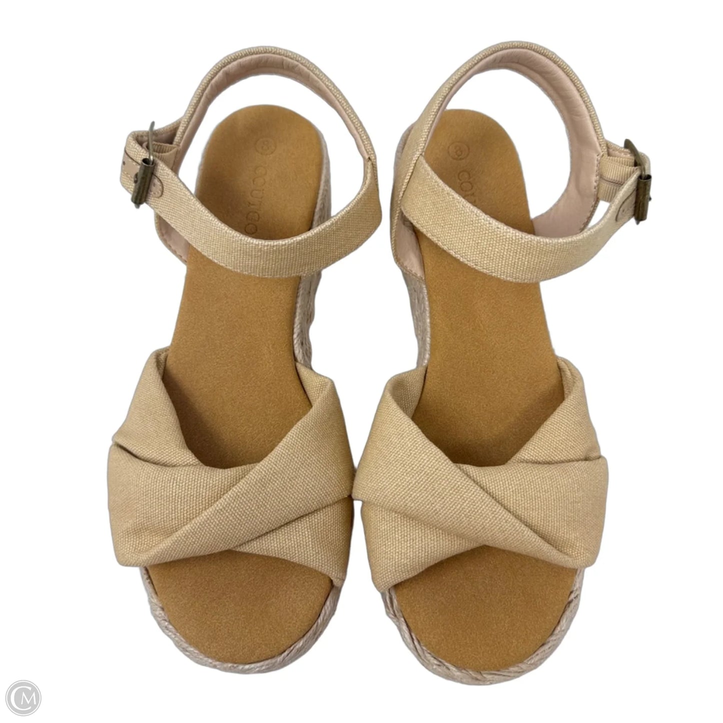 Espadrille Sandals Heels Wedge By Coutgo In Tan, Size: 8