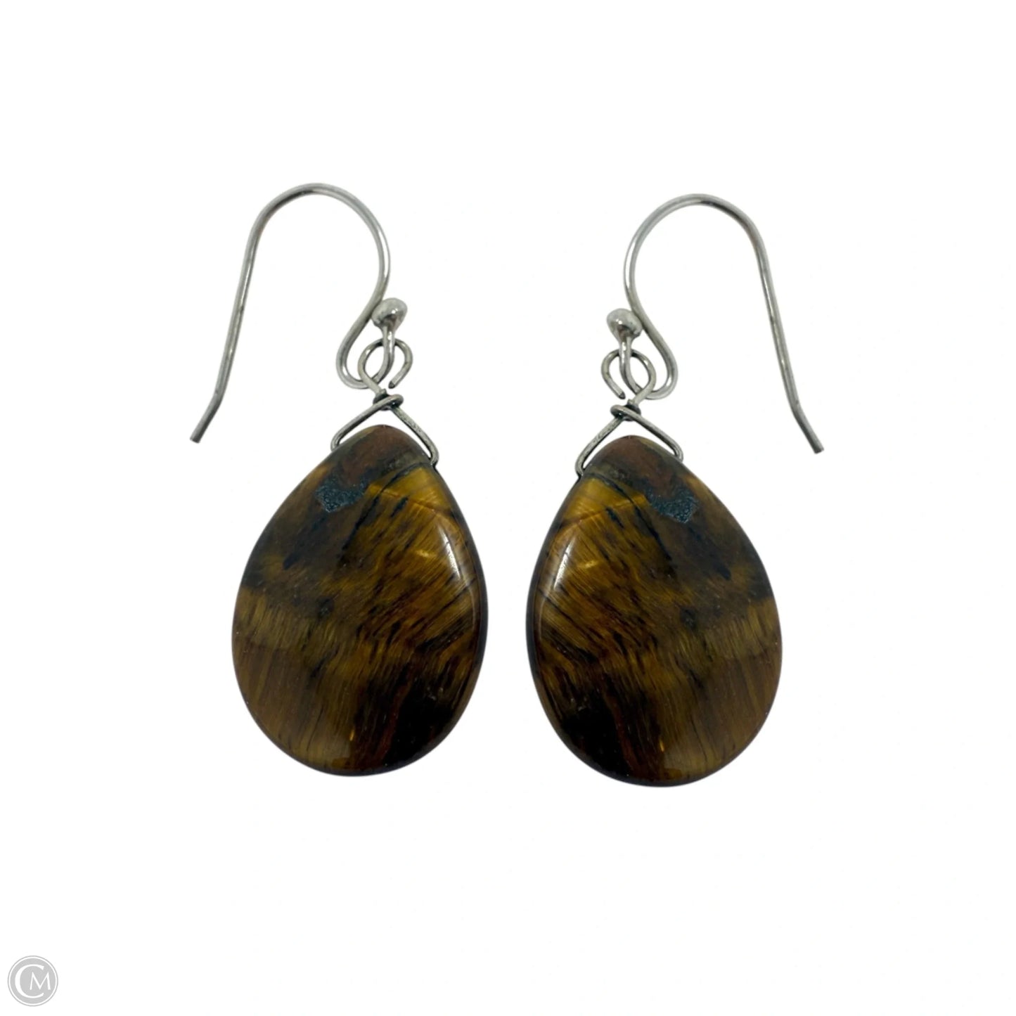 Sterling Silver & Tiger's Eye Drop Earrings
