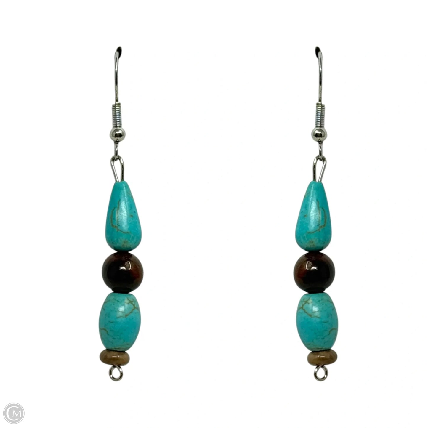 Faux Turquoise Bead Dangle Earrings