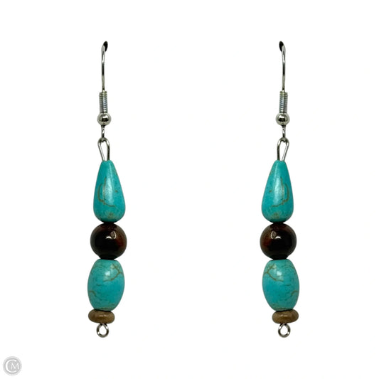 Faux Turquoise Bead Dangle Earrings