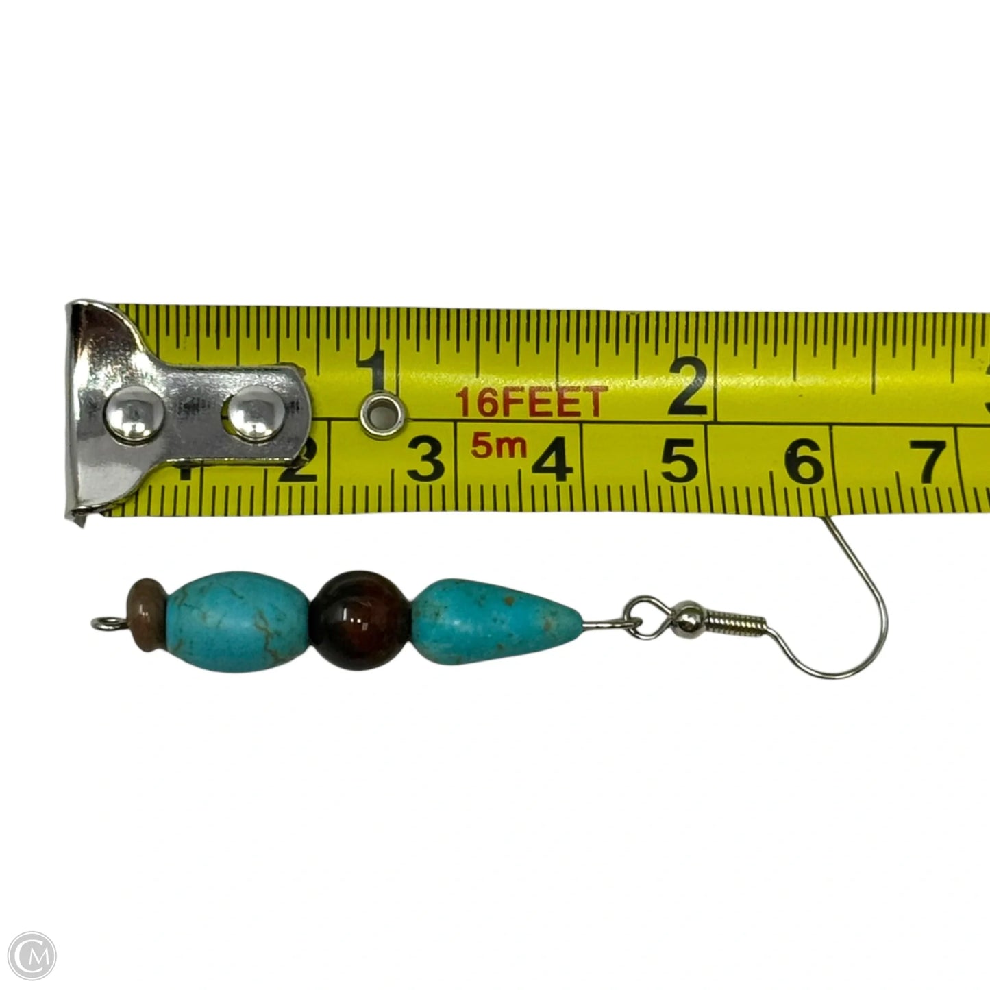Faux Turquoise Bead Dangle Earrings