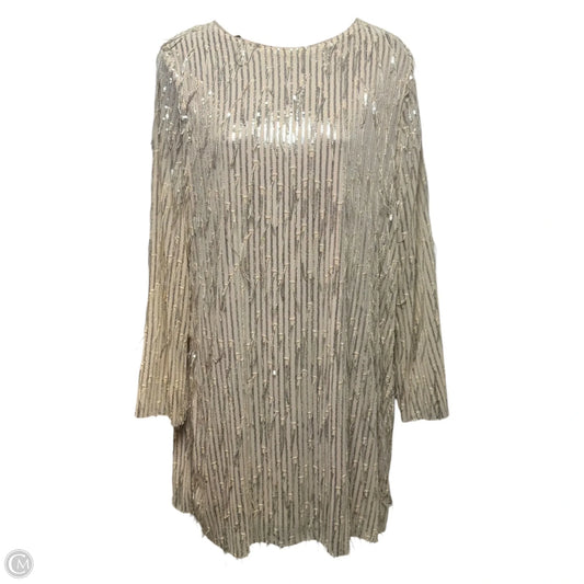 Sequin Fringe Dress Party Short By Petal & Pup In Cream & Silver, Size: S