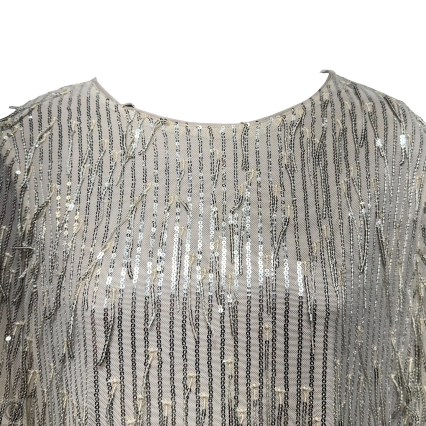 Sequin Fringe Dress Party Short By Petal & Pup In Cream & Silver, Size: S