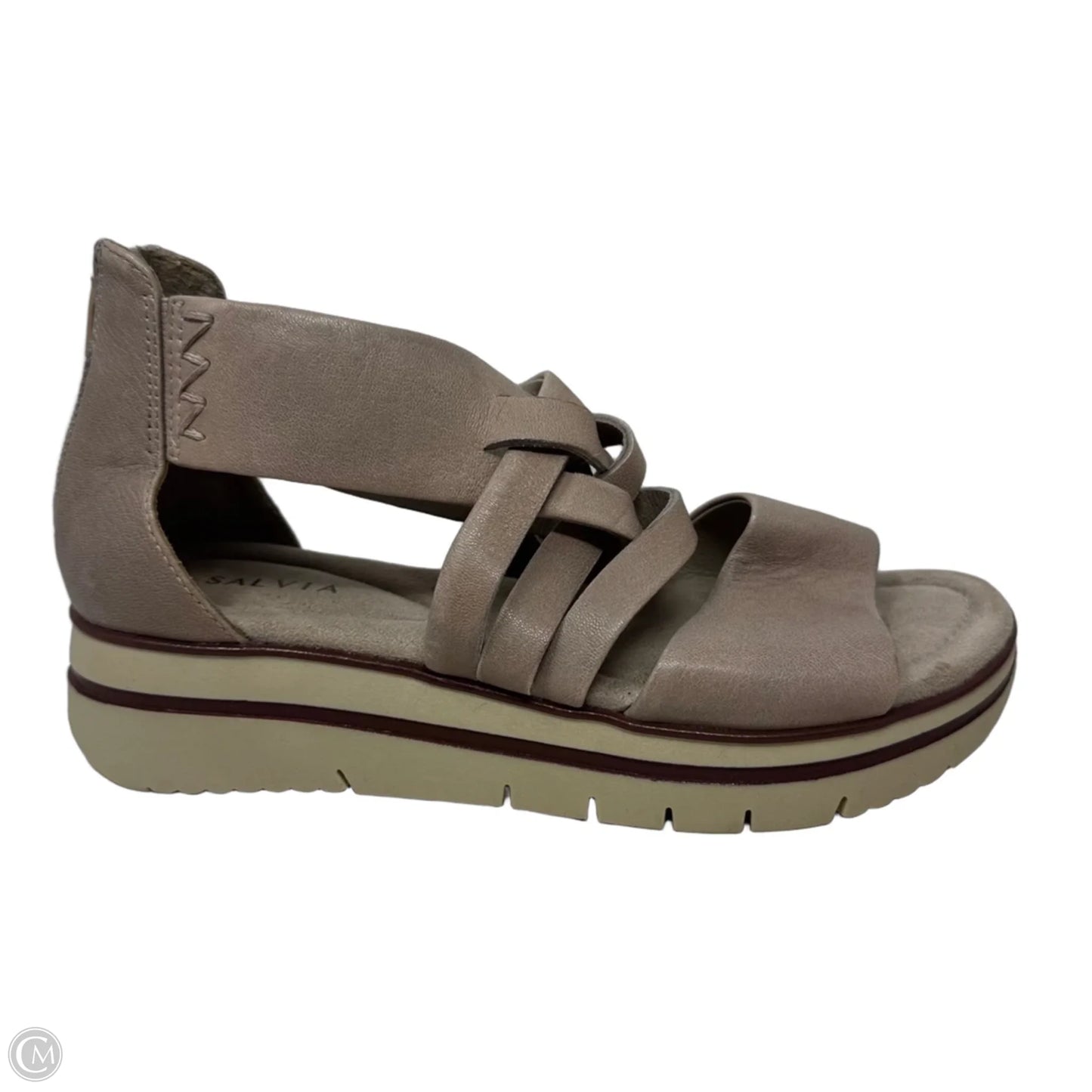 Aida Leather Sandals Flats By Salvia In Pink, Size: 8.5 (39)