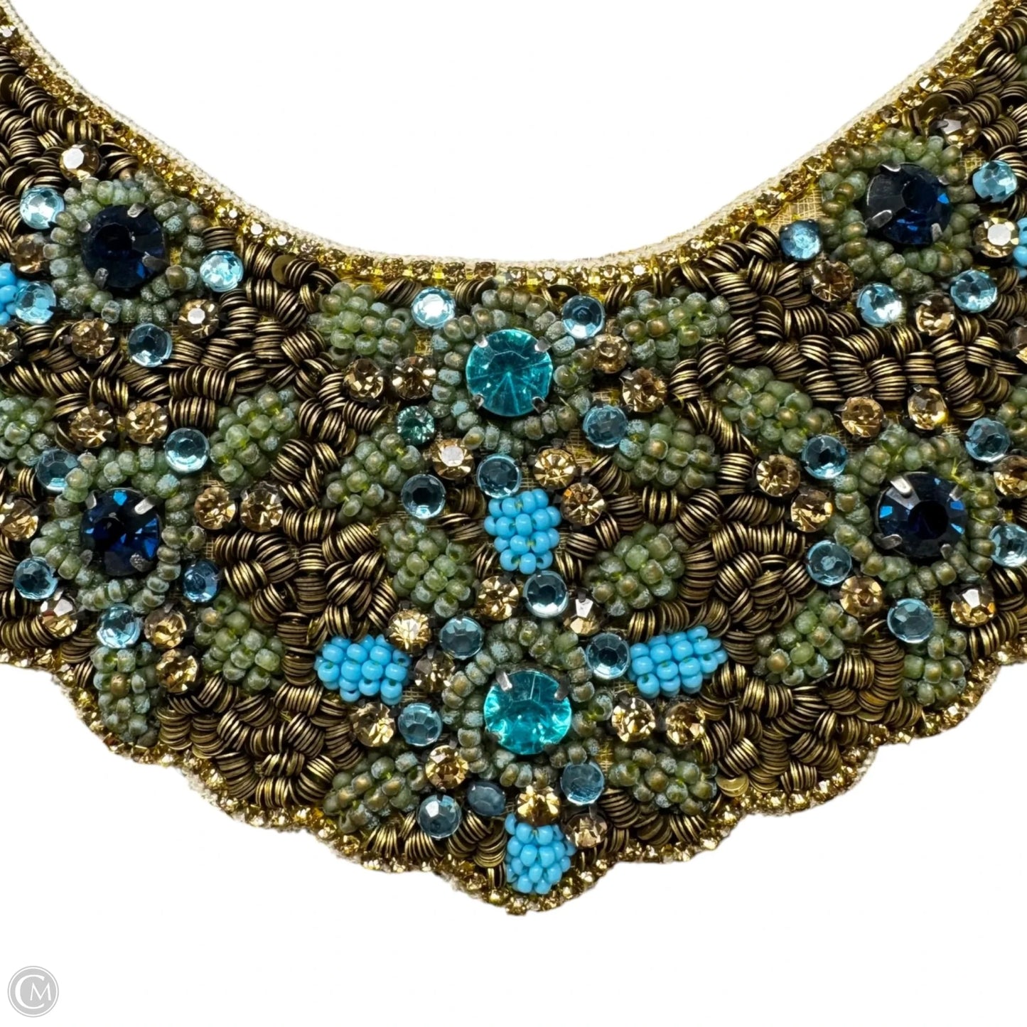 Crystal Beaded Bib Necklace Statement By Deepa Gurnani