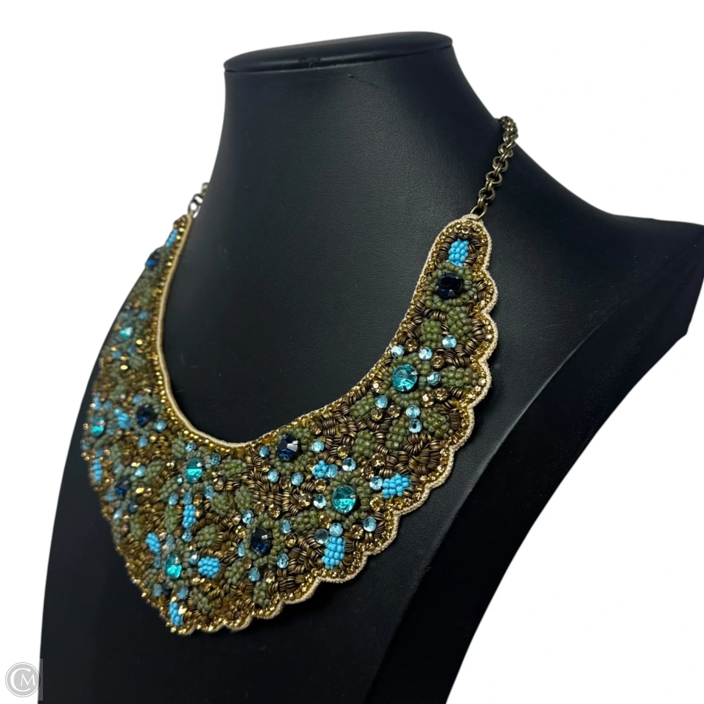 Crystal Beaded Bib Necklace Statement By Deepa Gurnani
