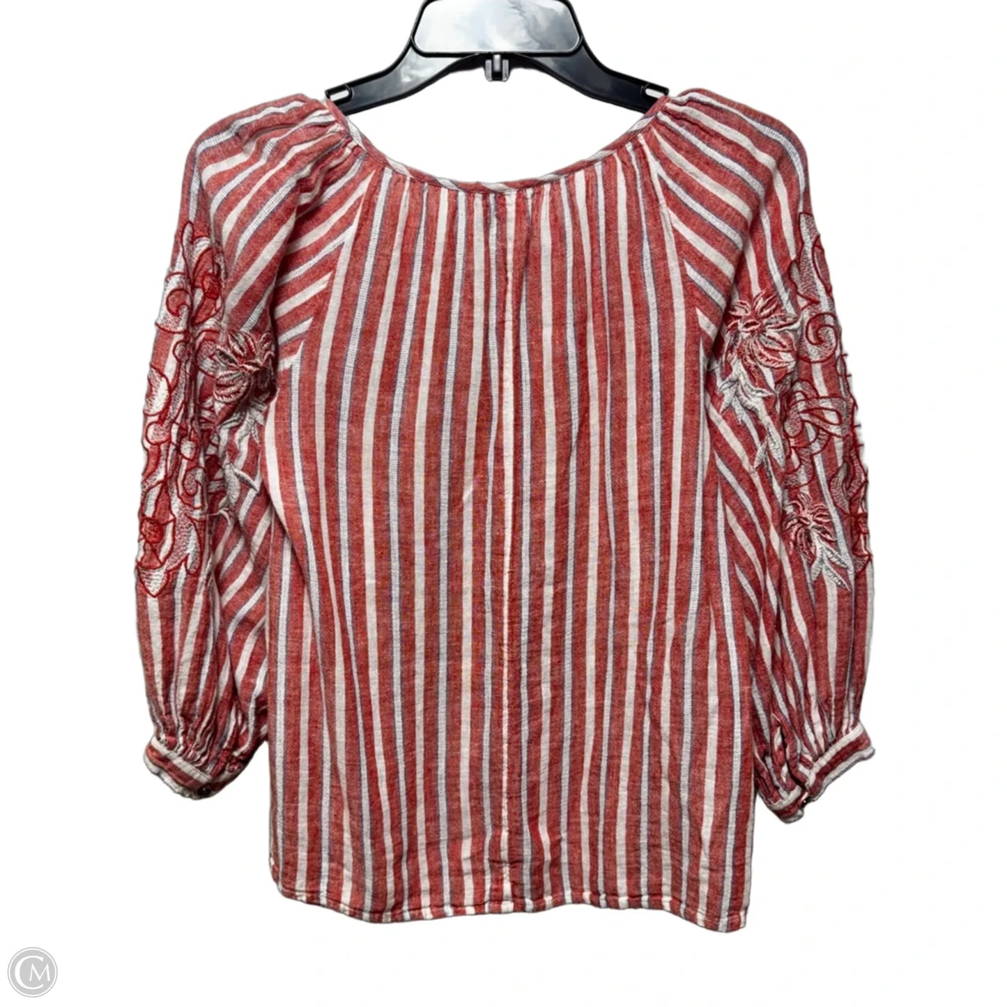 Embroidered Top Long Sleeve By Akemi And Kin In Striped Pattern, Size: XS