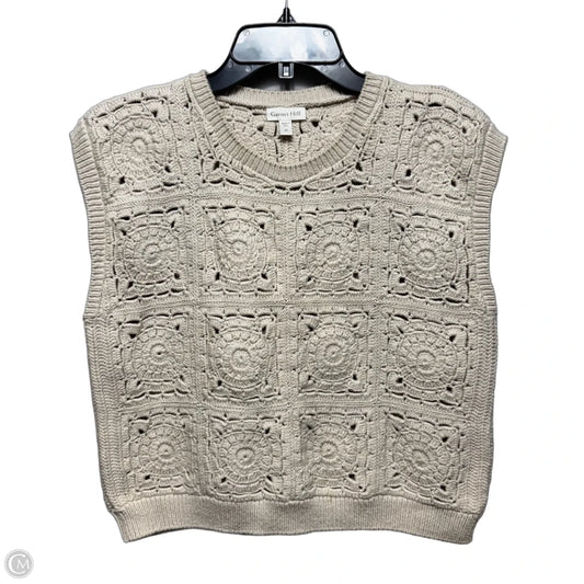Granny Square Vest Sweater By Garnet Hill In Cream, Size: M
