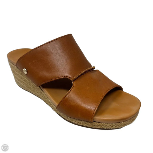 Espadrille Wedge Sandals Designer By Ugg In Tan, Size: 8