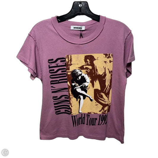 Guns N’ Roses Top Short Sleeve By Daydreamer In Pink, Size: S